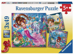 Ravensburger | Puzzle Bezaubernde Meerjungfrauen | 3 X 49 Teile