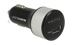 Navilock Car Adapter, 2x USB