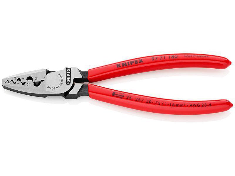 Knipex | Crimpzange für Aderendhülsen 180 mm | mit Kunststoff überzogen