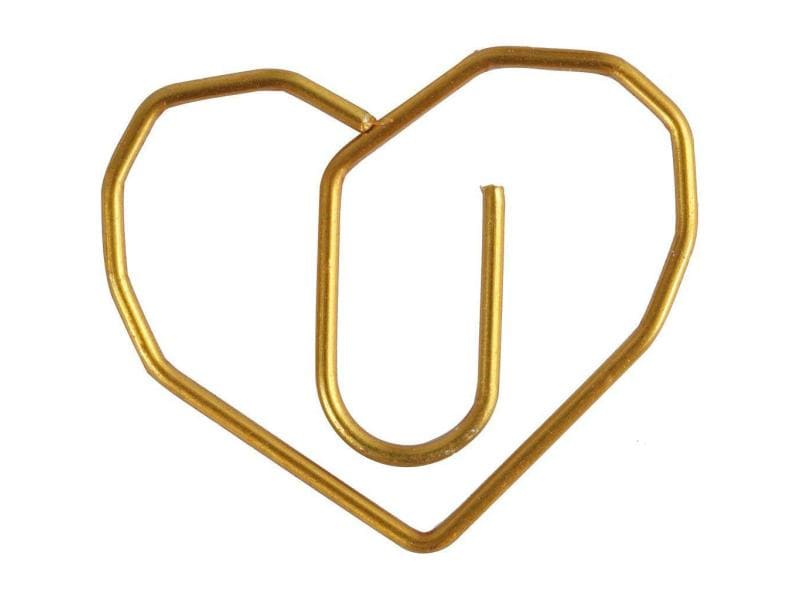 Creativ Company | Büroklammer Gold | Herz, 30x20 mm, 6 Stk.