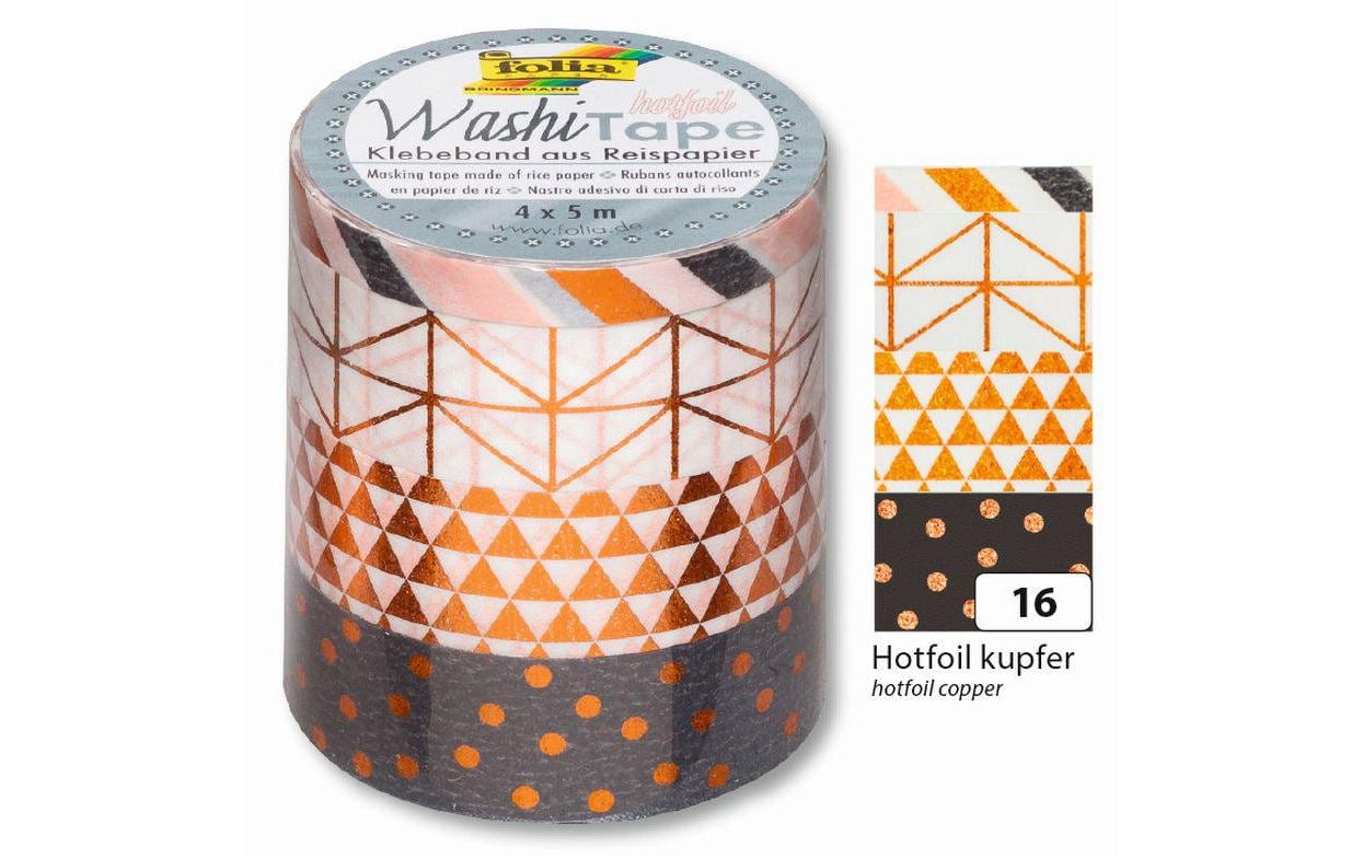 Folia, Washi Tape Hotfoil Kupfer/Mehrfarbig
