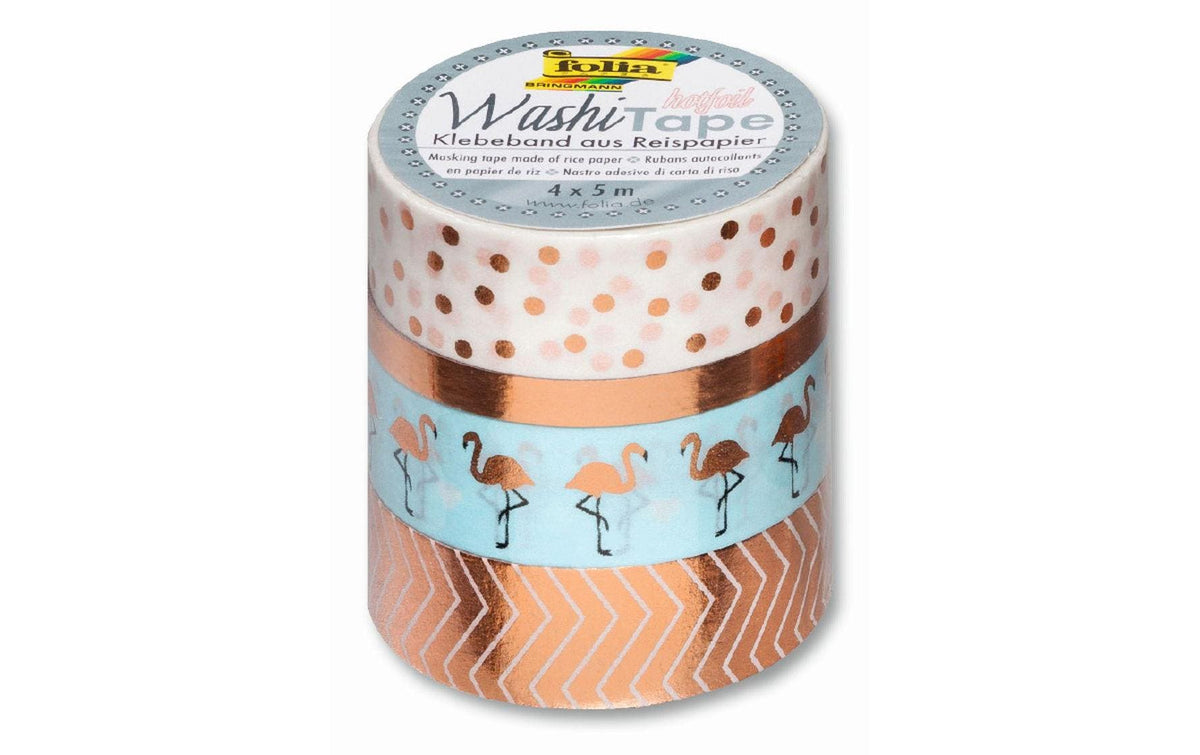 Folia, Washi Tape Hotfoil Gold/Weiss/Blau