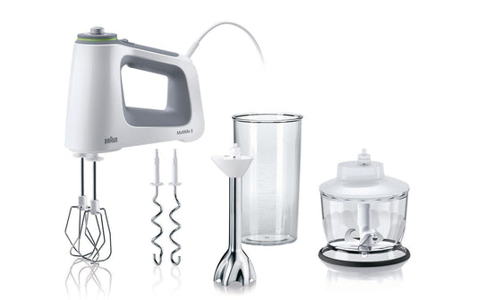 Braun | Handmixer MultiMix 5 HM5137WH | 750 Watt, stufenlose Geschwindigkeit, Turbo