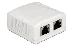 Delock RJ-45 Cat.6A Gehäuse: 2 Port