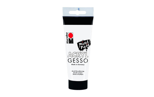 Marabu | Acryl Gesso weiss | 100ml, hochdeckende Acryl-Grundierung