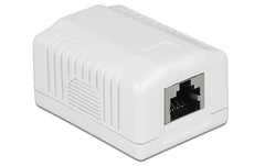 Delock | RJ-45 Cat.6A Gehäuse: 1 Port | Weiss, LSA Anschluss für Installationskabel