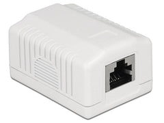 Delock | RJ-45 Cat.6A Gehäuse: 1 Port | Weiss, LSA Anschluss für Installationskabel