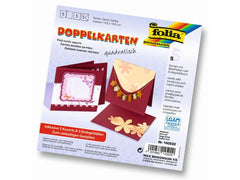 Folia | Doppelkarten quadratisch 220 g/m2 | 5 Stück, 13.5 x 13.5 cm, dunkelrot