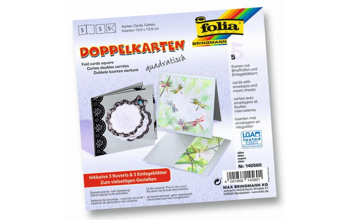 Folia Doppelkarten quadratisch 220 g/m2