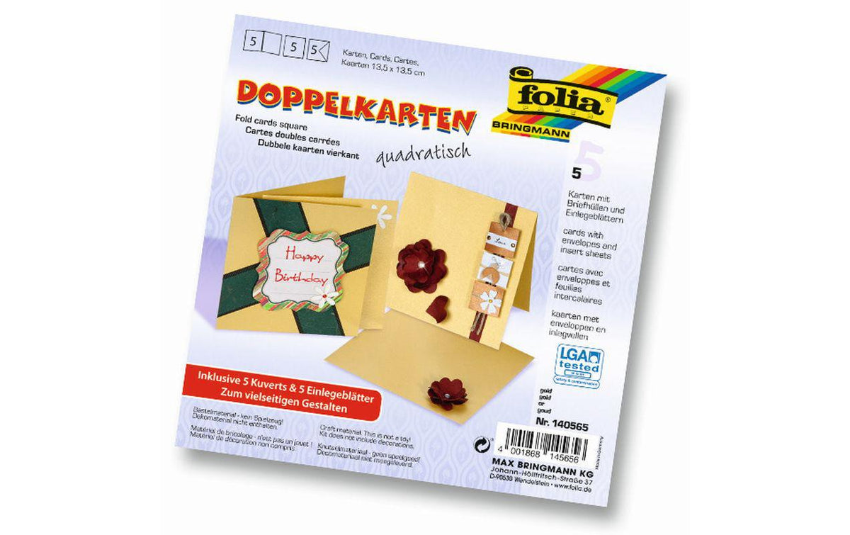 Folia Doppelkarten quadratisch 220 g/m2
