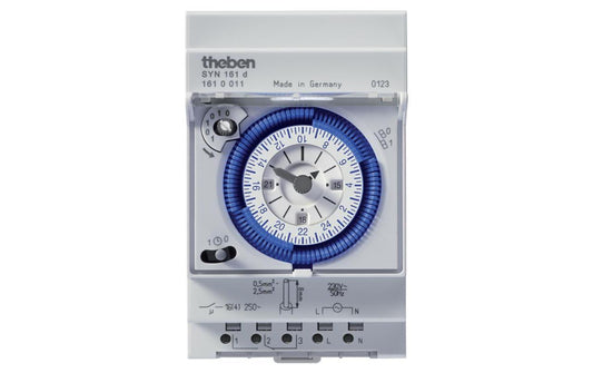 Theben-HTS | Theben Analog-Zeitschaltuhr 24h | 1 Kanal, 16A, 230V, Schaltzeit 15min