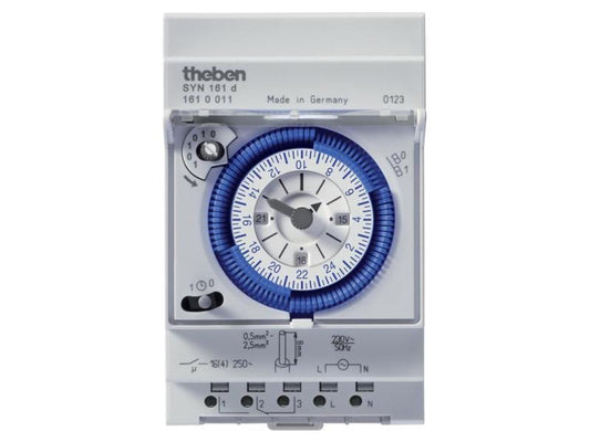 Theben-HTS | Theben Analog-Zeitschaltuhr 24h | 1 Kanal, 16A, 230V, Schaltzeit 15min