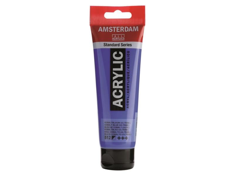 Amsterdam | Acrylfarbe Standard 512 Kobaltbl | 120 ml, Farbe: Kobaltblau, Halbdeckend