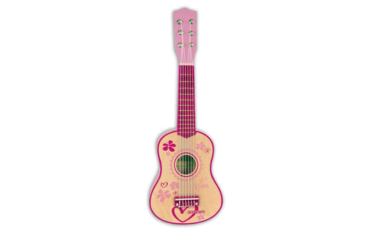 Bontempi Holz-Gitarre 55cm Pink Stickers
