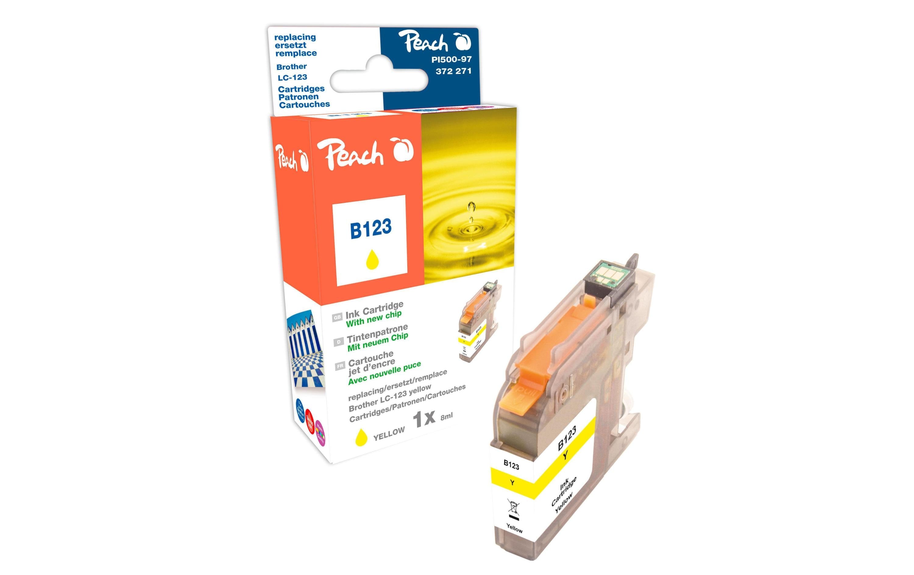 Peach, Tinte Brother LC-123Y Yellow