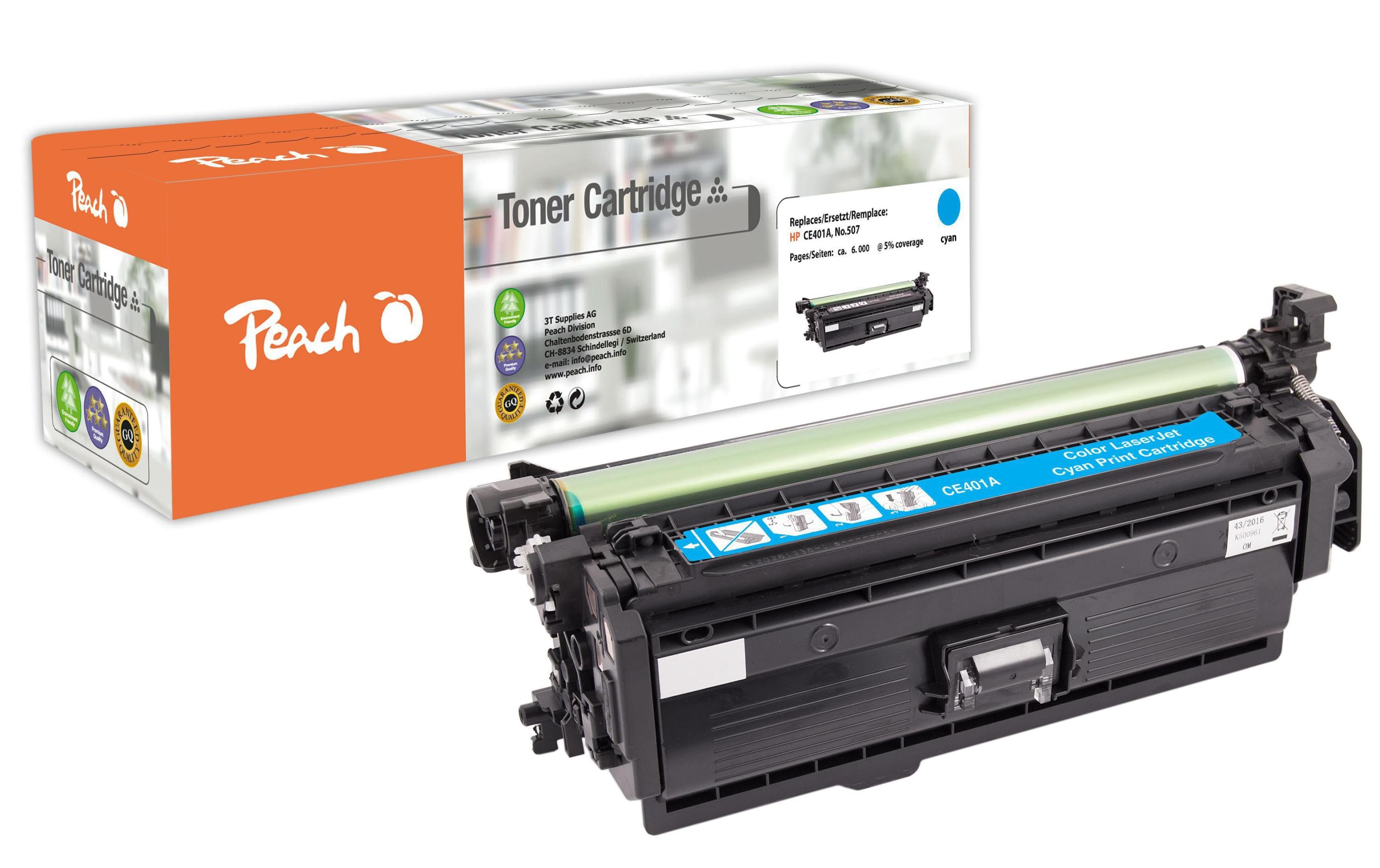 Peach, Toner HP Nr. 507A (CE401A) Cyan