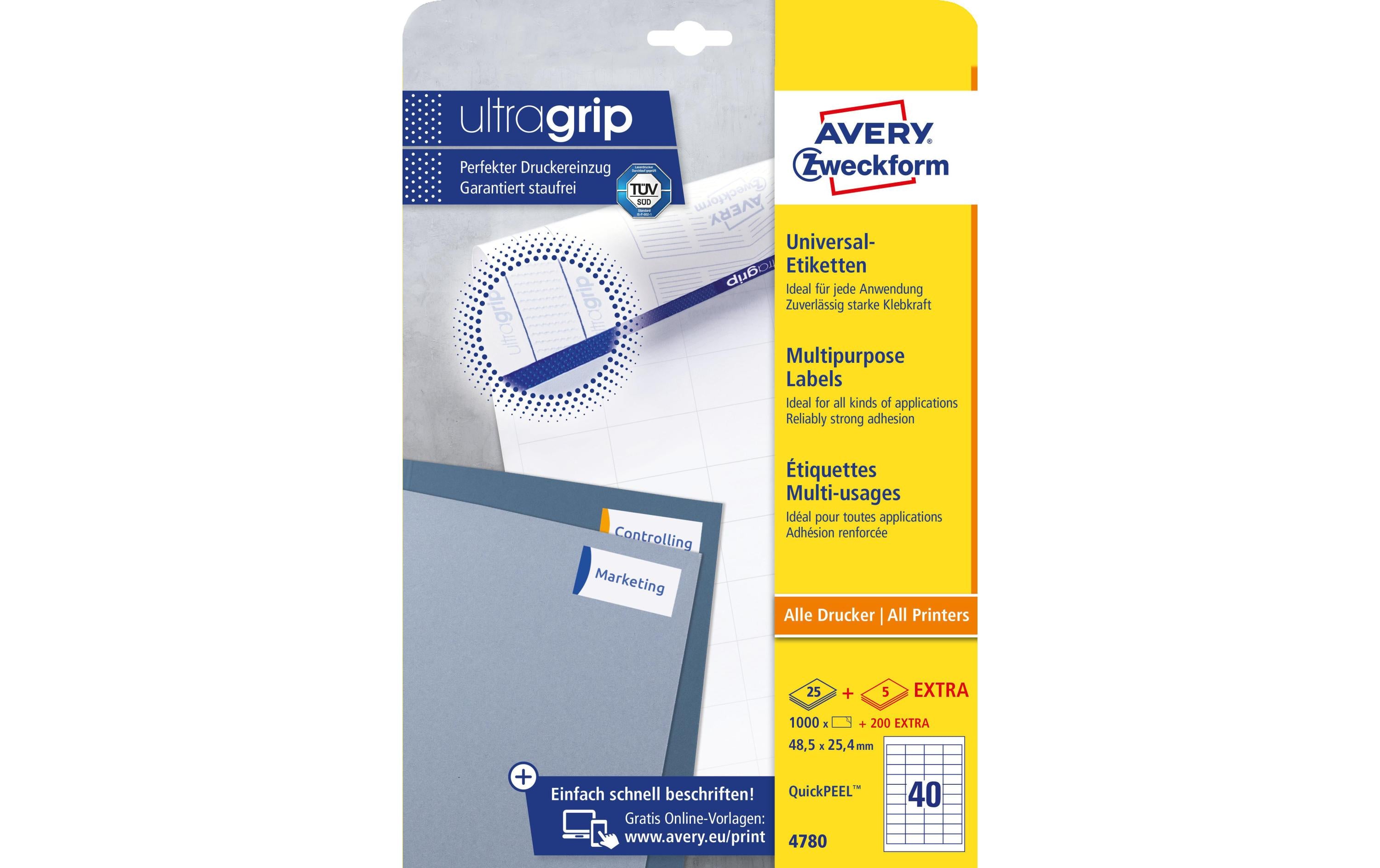 Avery Zweckform Etiketten A4 48.5 x 25.4mm