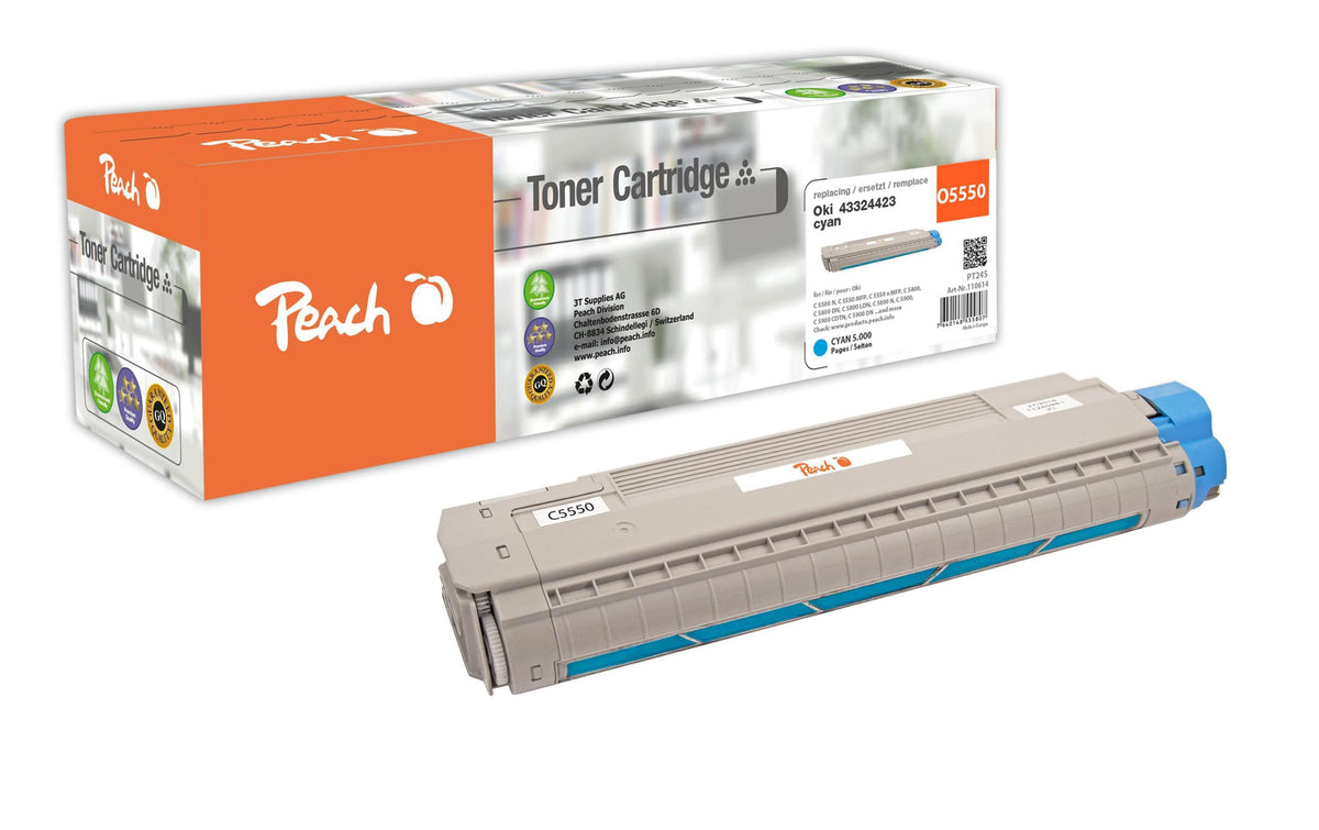 Peach, Toner OKI 43324423 Cyan