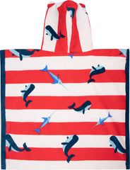 Swim Essentials | Poncho de plage de luxe | Baleine rouge