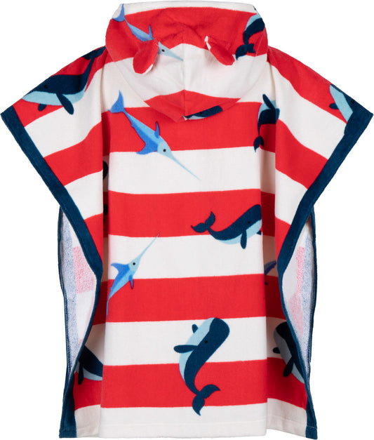 Swim Essentials | Poncho da spiaggia Luxe | Balena rossa