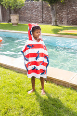 Swim Essentials | Poncho de plage de luxe | Baleine rouge