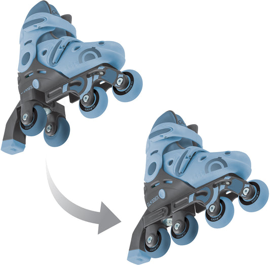 Globber | Inline Skate 2 in 1 | Gr. 26-29 | Aschblau