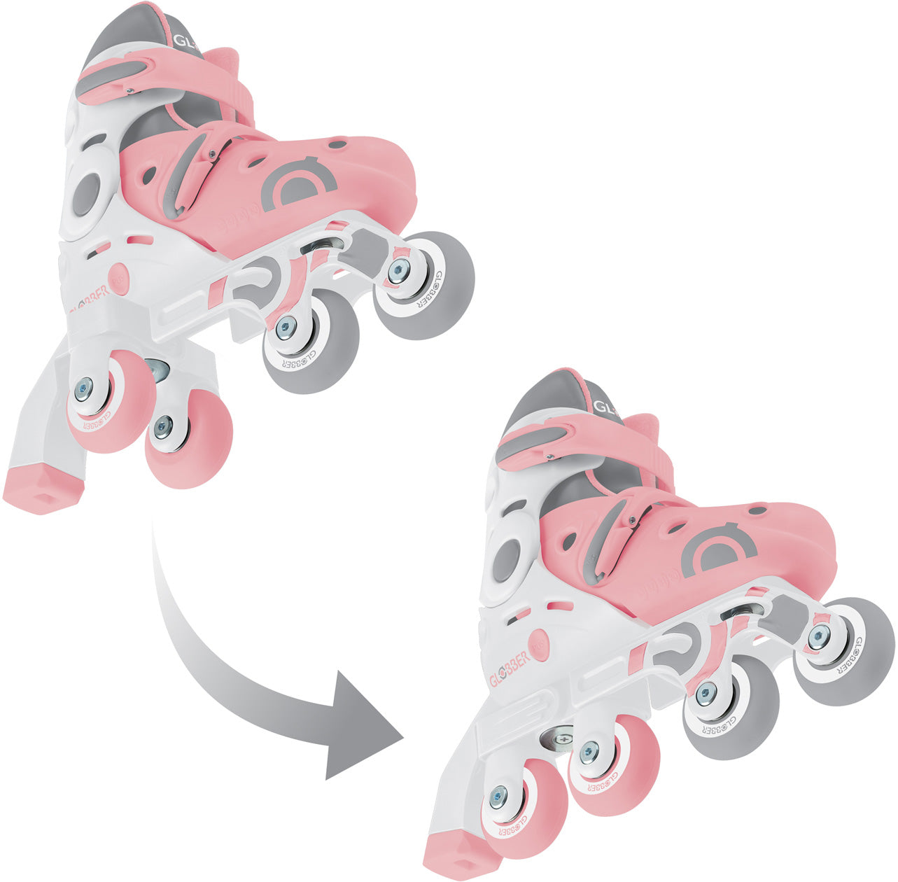 Globber | Inline Skate 2 in 1 | Gr. 30-33 | Pastel pink
