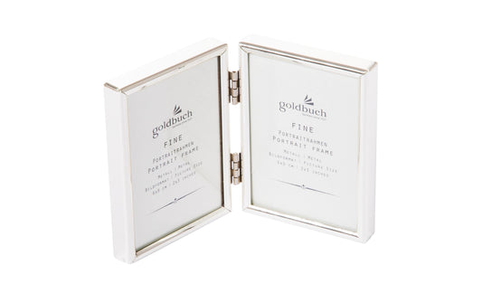 Goldbuch | Bilderrahmen Fine Silber, 6 x 9 c | 2 x 6x9 cm Fotos, klappbar, hoch