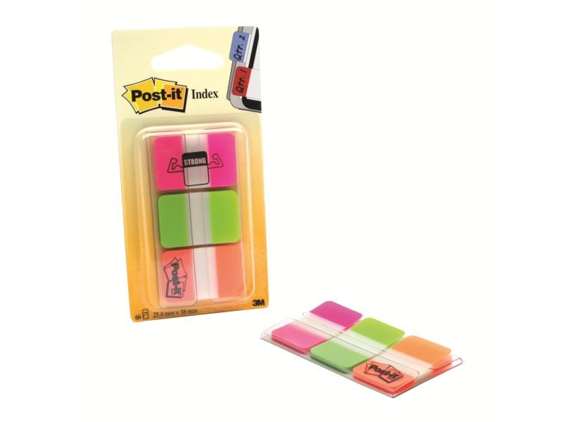 Post-it | 3M Post-it Index 686-PGO Strong | 3 versch. Farben 25 mm x 38 mm