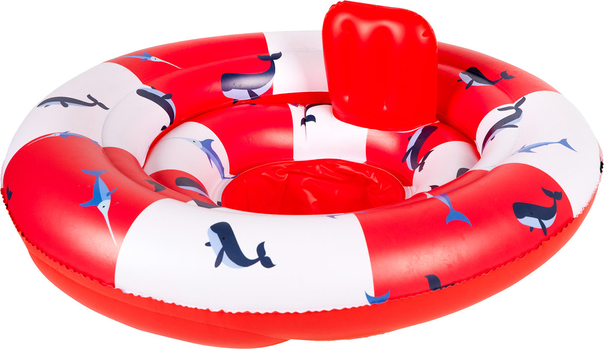 Swim Essentials | Baby-Schwimmsitz | 0-1 Jahre | Rot Weiss Wal