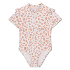 Swim Essentials | Schwimmanzug Mädchen | Beige Leopard